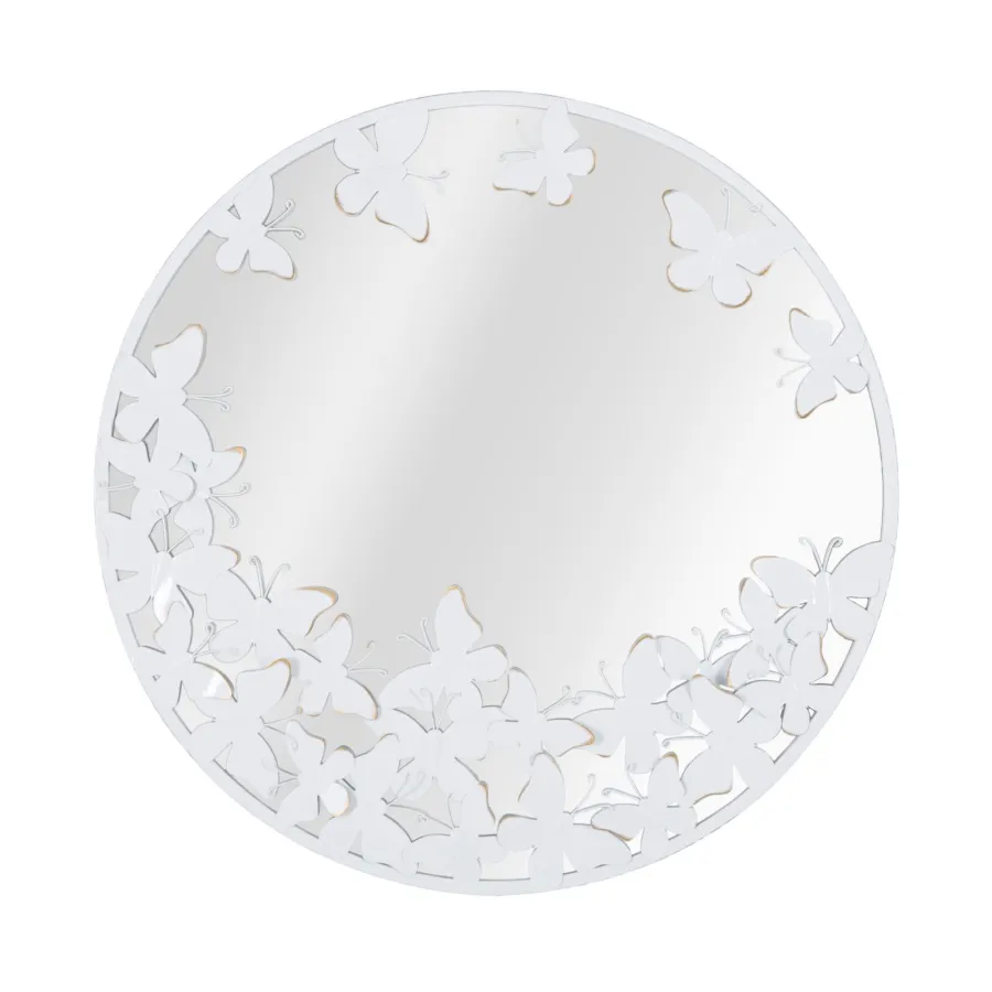 Lustro Okrągłe White Butterfly 62,5X2,3 cm (wymiar wewnętrzny Ø 60 cm)